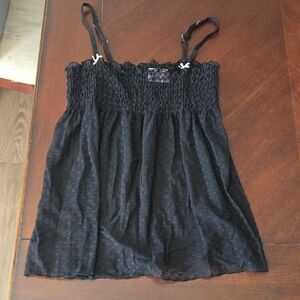 (J31) Black Smocked Camisole for Women Sz M Tank